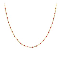Collar de perlas rojas de BR01