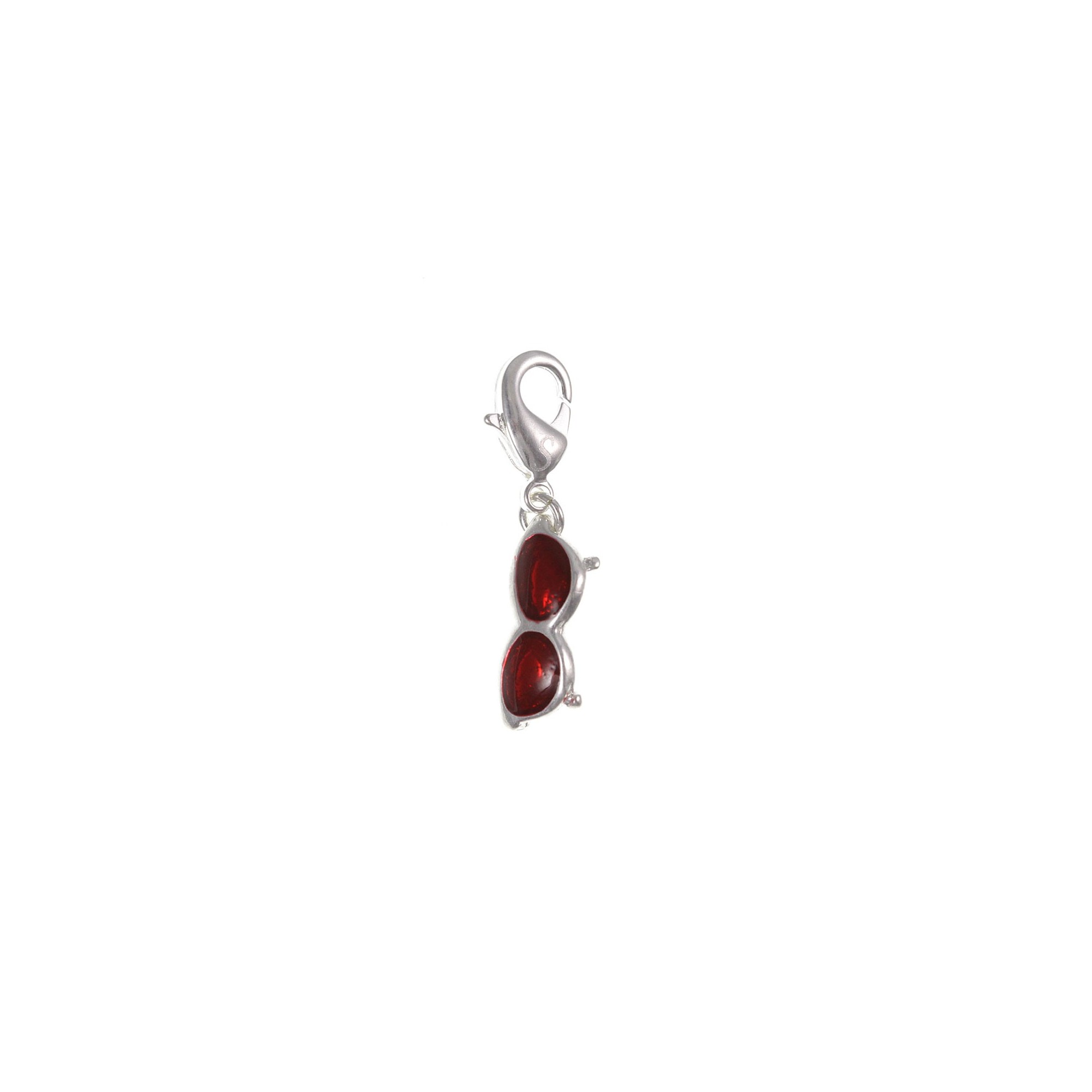 Charm lunette rouge argent 3μm