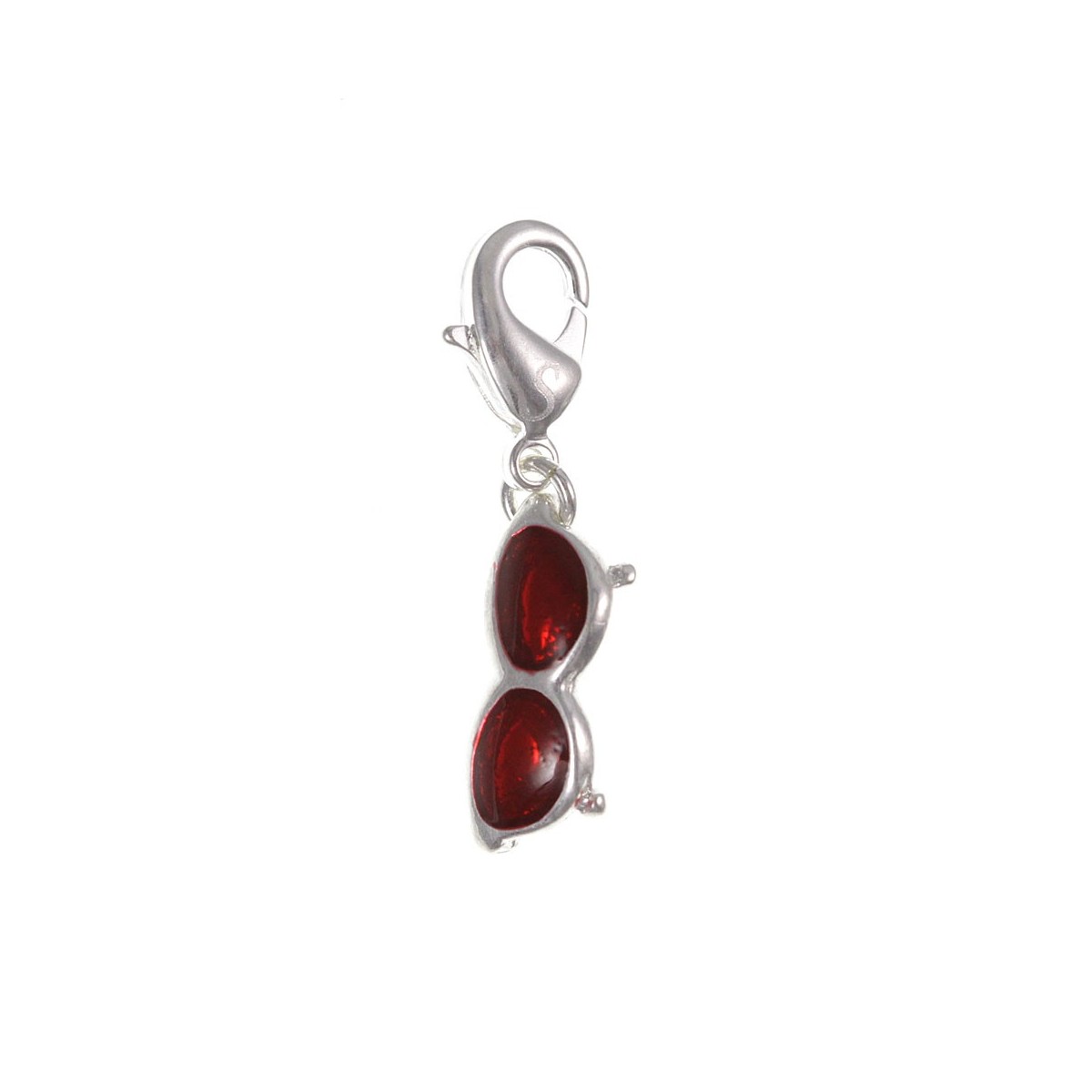 Charm lunette rouge argent 3μm