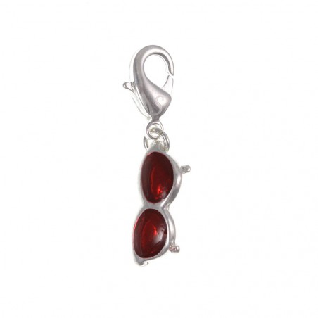 Charm lunette rouge argent 3μm