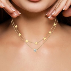 Multi-row and star necklace...