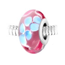 Pink pearl flower charm in...