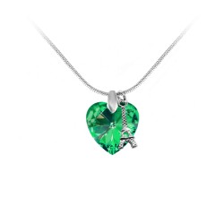 Green heart necklace and...