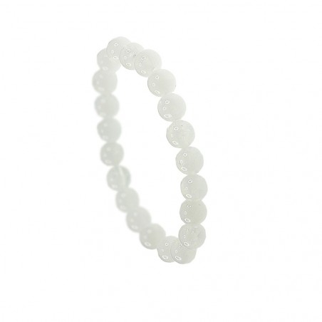 Bracelet perles de verre blanc