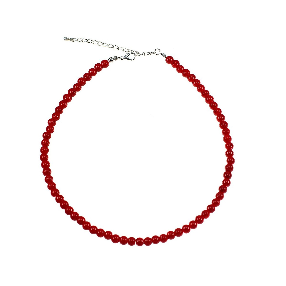 Collier perles de verre rouge