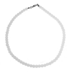 Collier perles de verre blanc