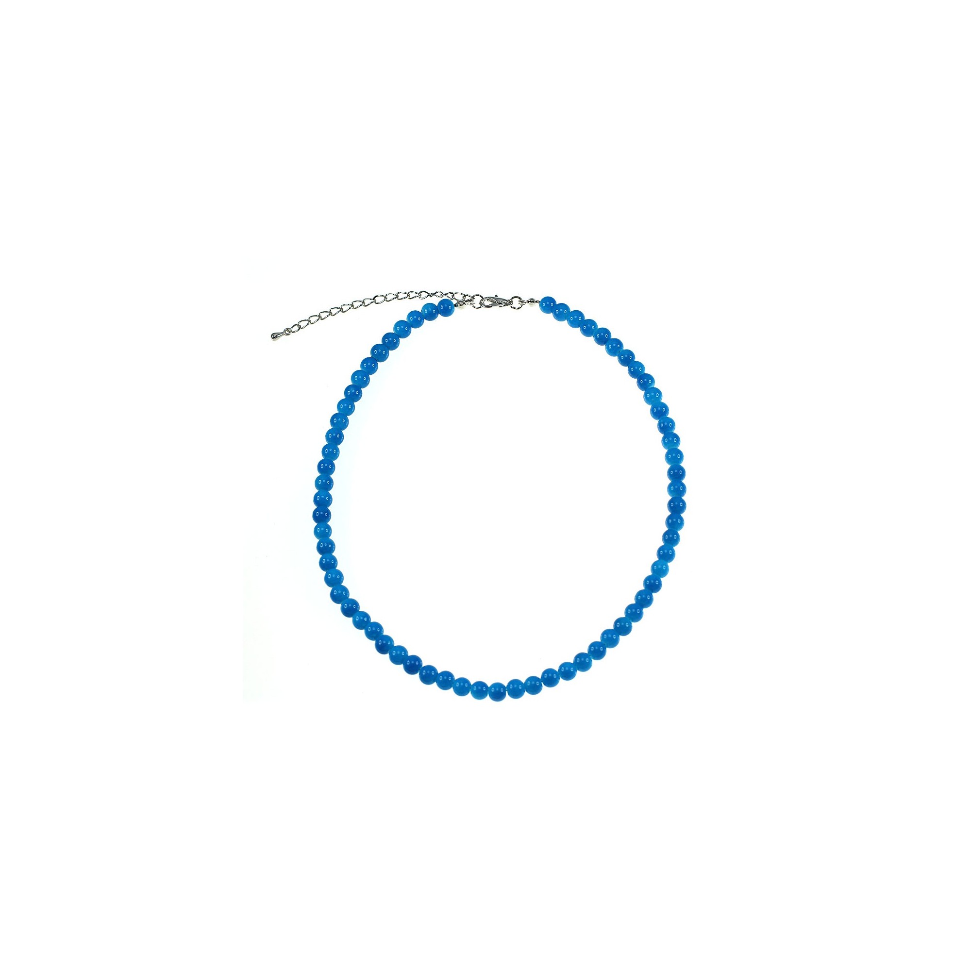 Collier perles de verre bleu