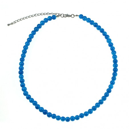 Collier perles de verre bleu