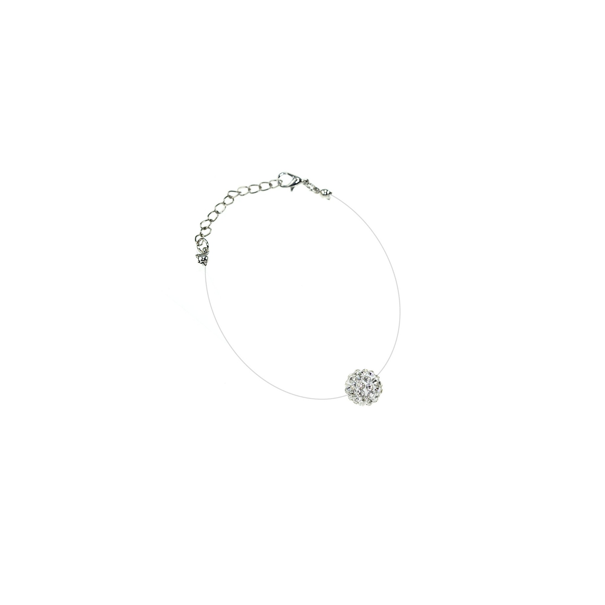 Bracelet nylon et perle de shambalah blanche