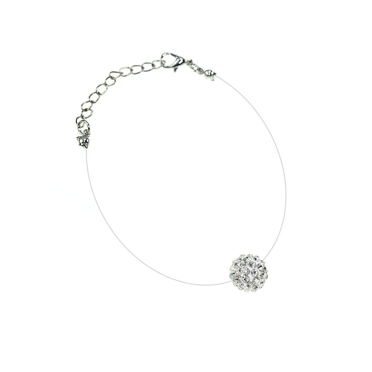 Bracelet nylon et perle de shambalah blanche