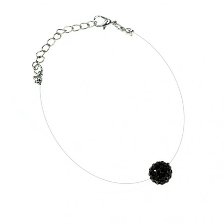 Bracelet nylon et perle de shambalah noire