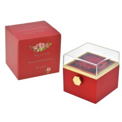 Red ring and eternal roses box