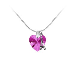 Pink heart necklace and...