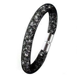 Black strass tube bracelet...