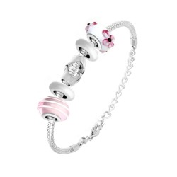 Charm bracelet pink pearls...