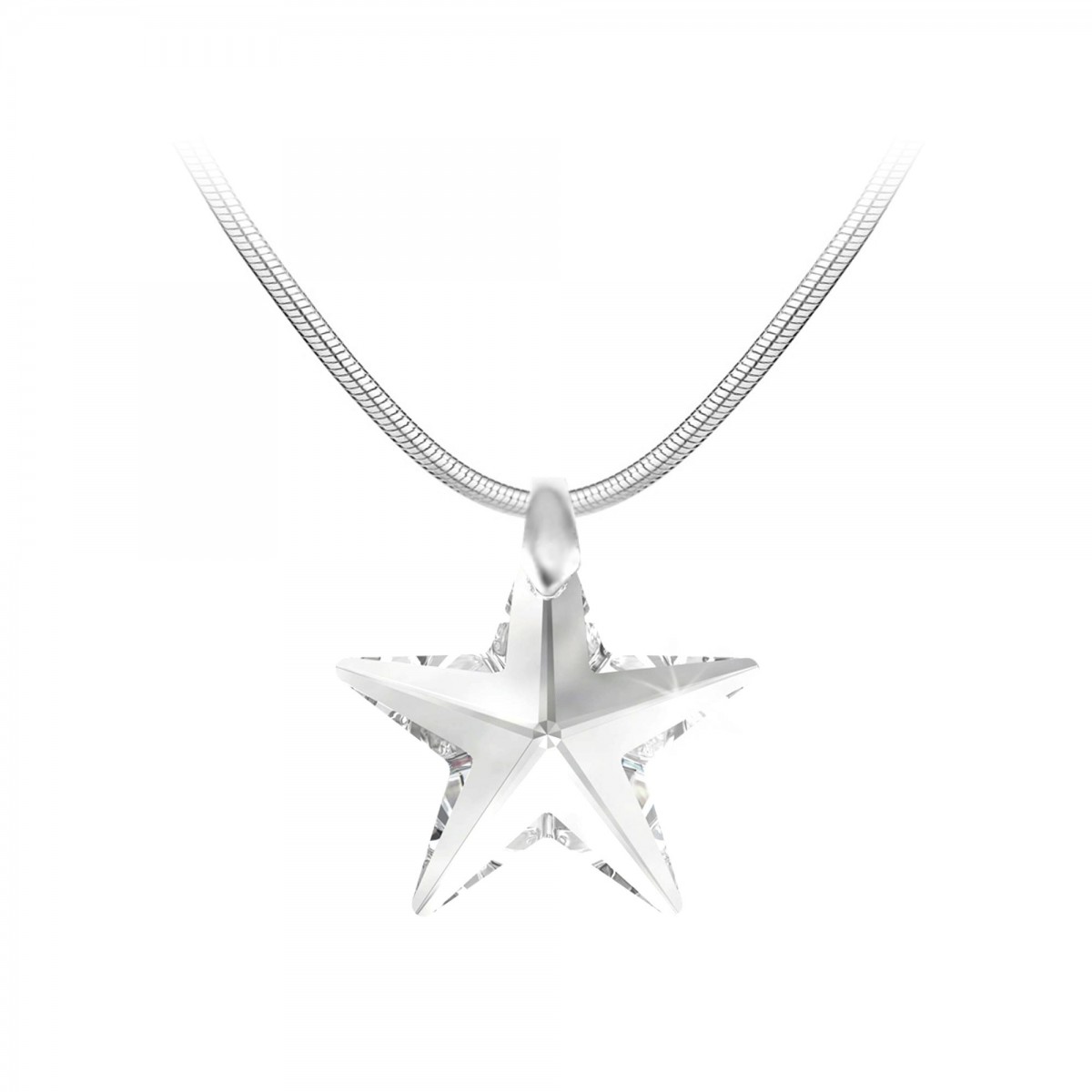 Collier étoile blanche SoCharm orné de Cristaux Swarovski