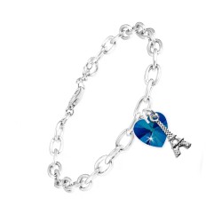 Blue heart bracelet and...
