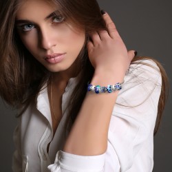 BR01 pulsera perlas azules...