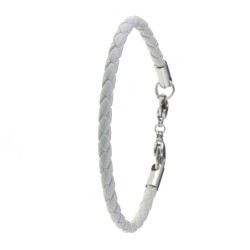 White leather bracelet for...