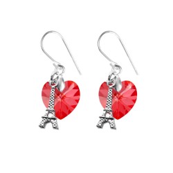 Earrings red heart and...